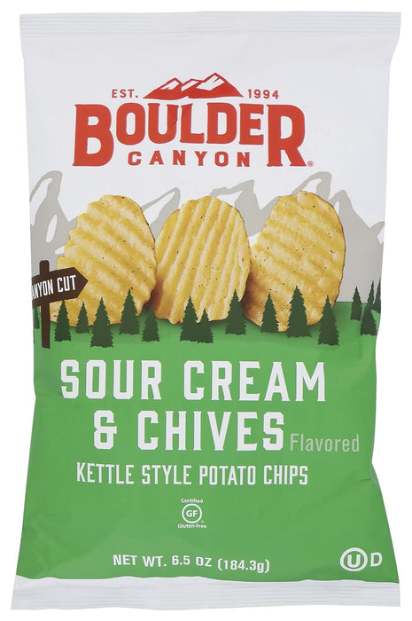 Boulder Canyon  Kettle Chips Sour Cream & Chives  6.5 Oz