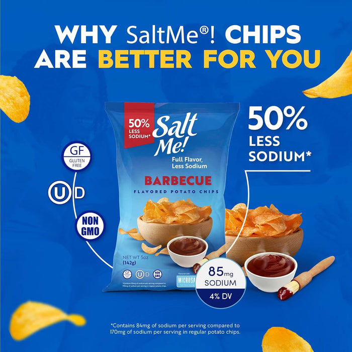 SaltMe Less Sodium Low Salt Barbecue Chips 5 OZ