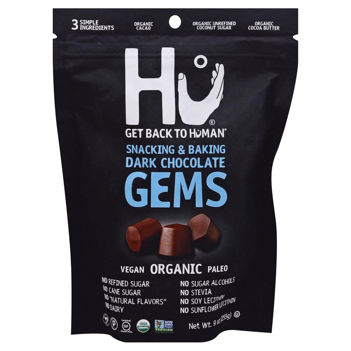 Hu Kitchen  Organic Dark Chocolate Snaking & Baking Hu Gems   9 Oz