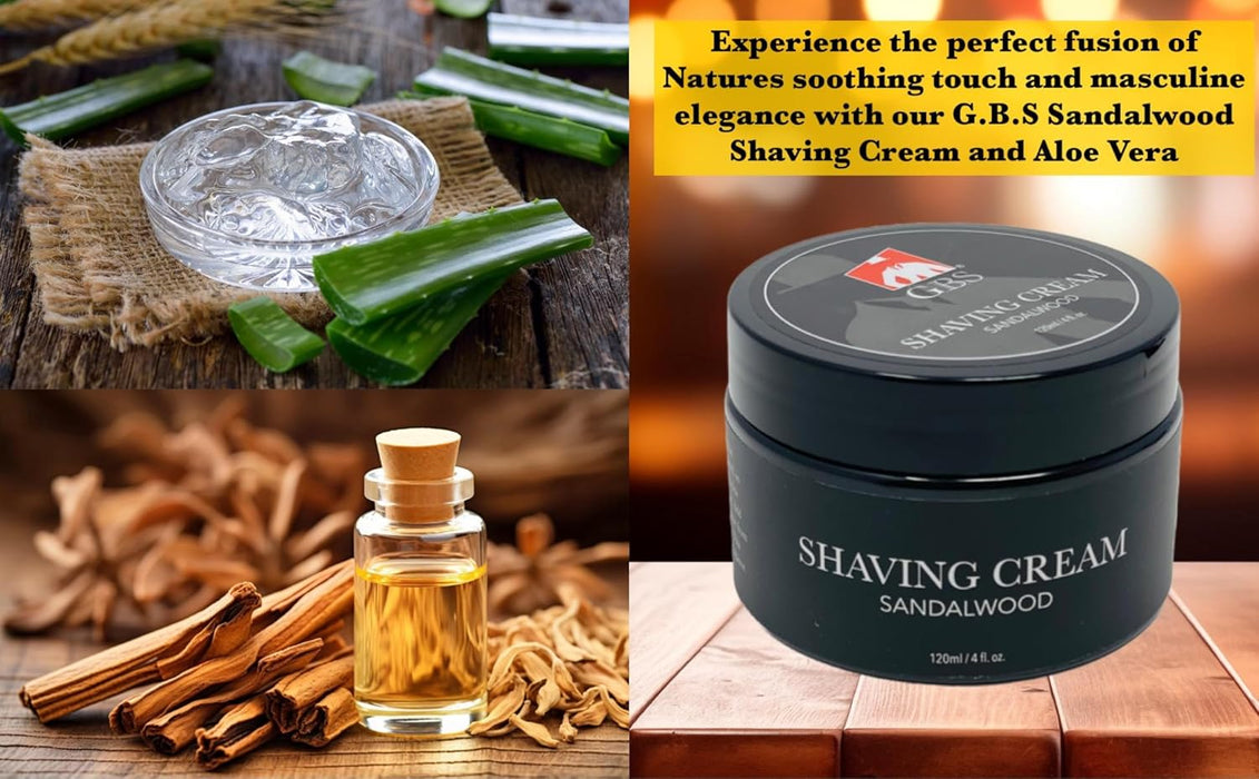 G.B.S Sandalwood Shaving Cream for Sensitive Skin 4 OZ