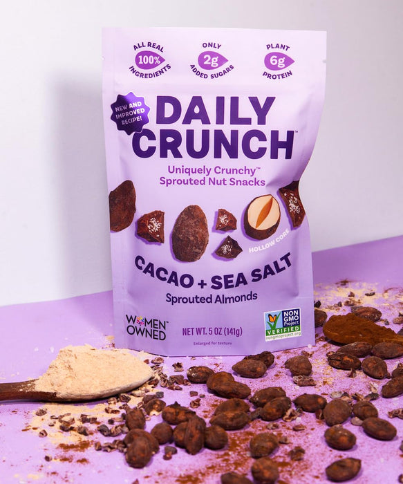 Daily Crunch Cacao Sea Salt Sprouted Almond Nut Snacks 5 oz
