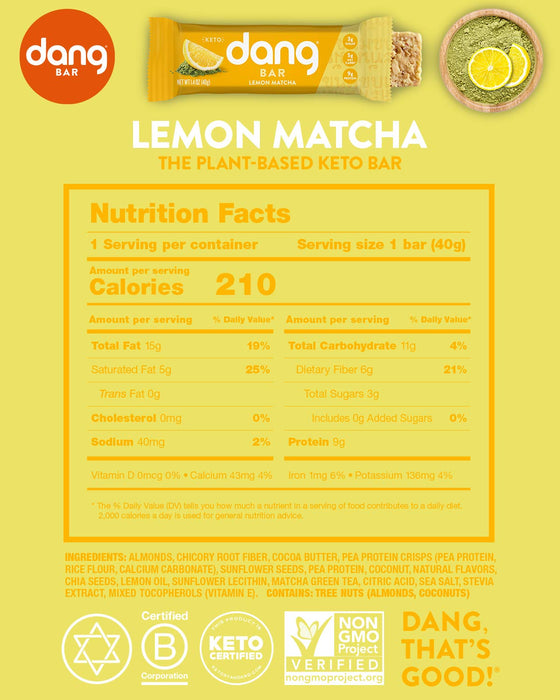 Dang  Keto Bar Lemon Matcha   1.4 Oz