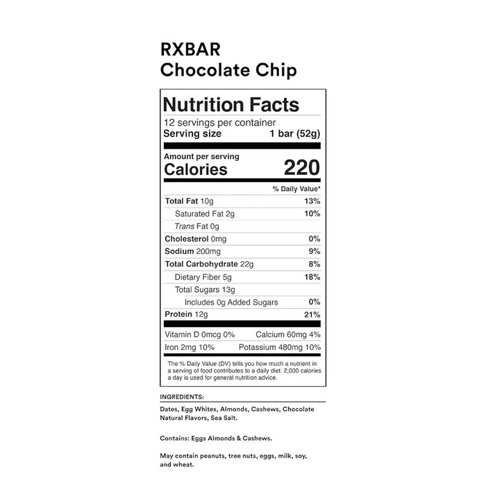 Rxbar  Protein Bar Chocolate Chip   1.83 Oz