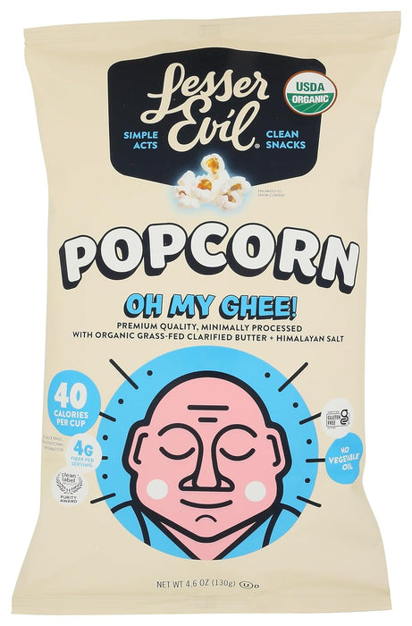 Lesser Evil  Oh My Ghee! Popcorn Grass Fed Clarified Butter Organic  5 Oz
