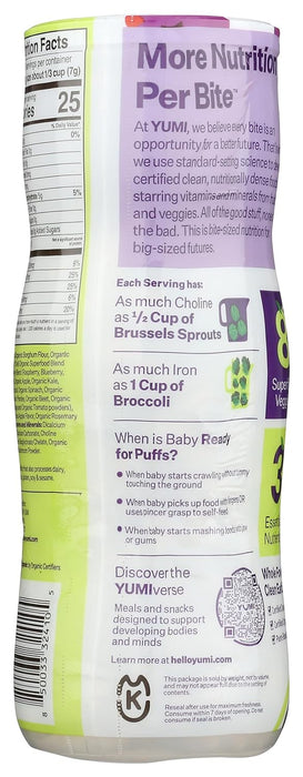 Yumi Organic Berry Sweet Pea Rice Free Puffs 1.5 OZ