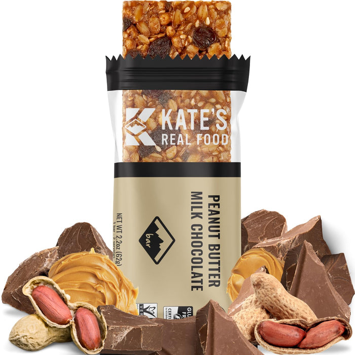 Kate`S Real Food  Organic Tram Bar Peanut Butter Milk Chocolate   2.2 Oz