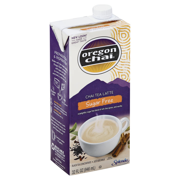 Oregon Chai Sugar Free Chai Tea Latte Liquid Concentrate Carton 32 Fl Oz