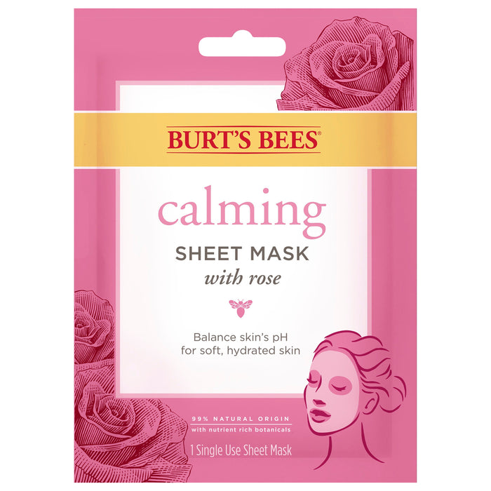 Burt'S Bees Calming Sheet Mask With Rose 1 Ct