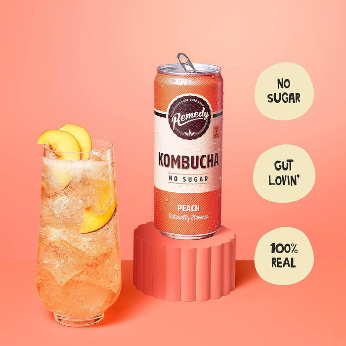 Remedy Kombucha Peach 11 Fl oz.