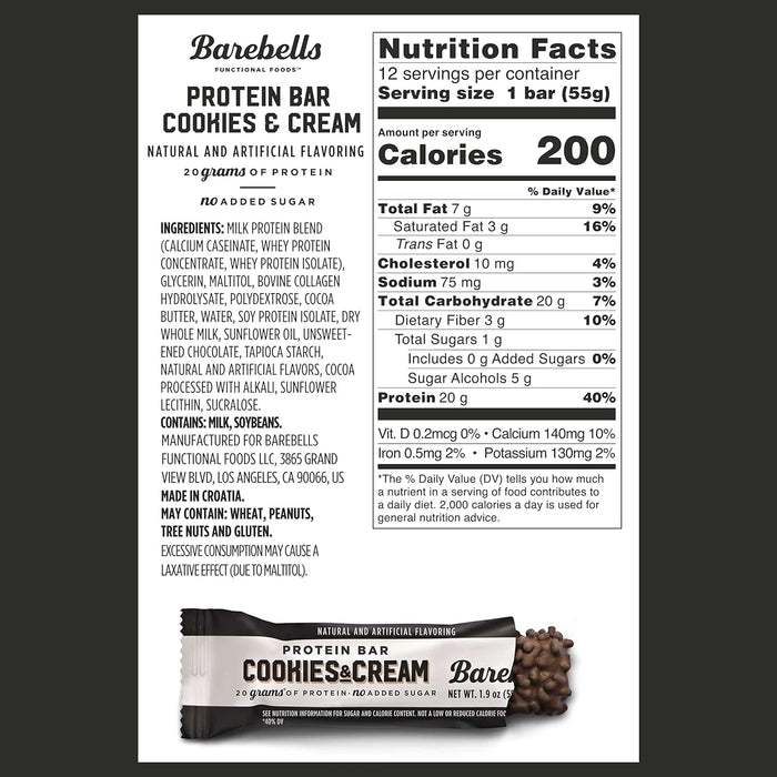 Barebells  Protein Bar Cookie & Cream   1.94 Oz