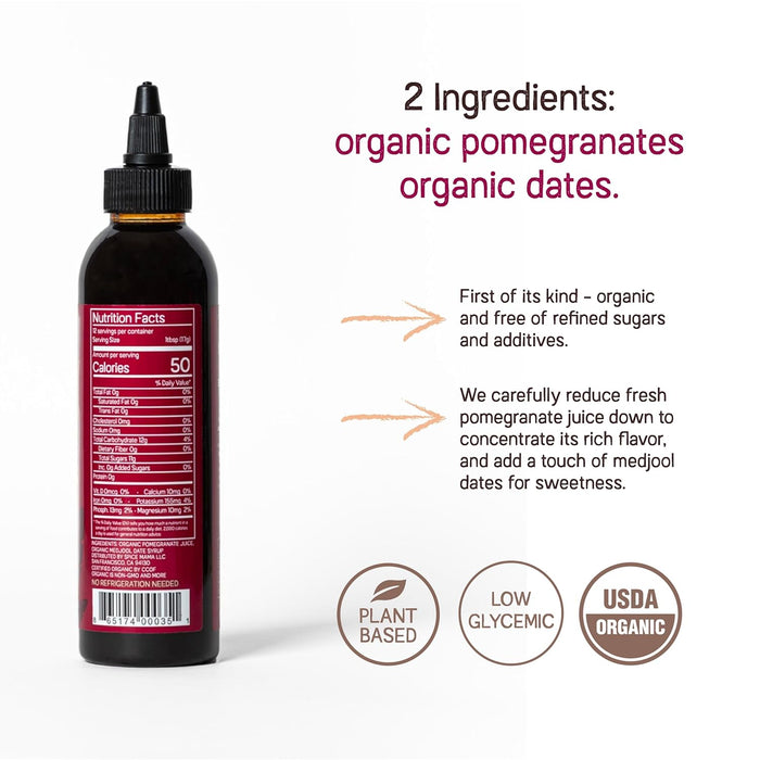 Just Date Syrup  Organic Pomegranate Syrup  8.8 Oz