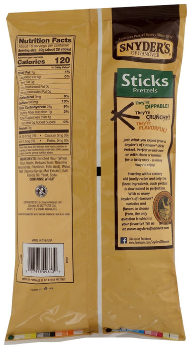 Snyder'S Of Hanover  Pretzel Sticks Family Size  17 Oz