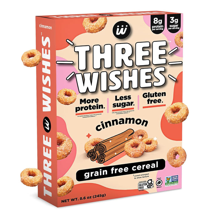 Three Wishes  Cereal Cinnamon Gluten Free Box   8.6 Oz