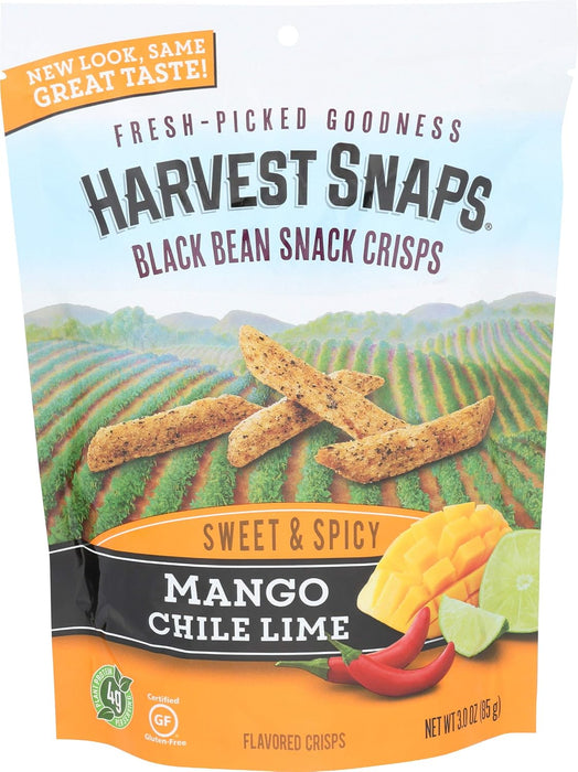 Harvest Snaps Sweet and Spicy Mango Chile Lime Black Bean Crisps 3 oz