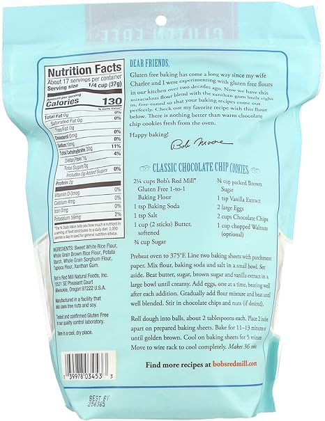 Bob'S Red Mill  Gluten Free Baking Flour 1 To 1   22 Oz