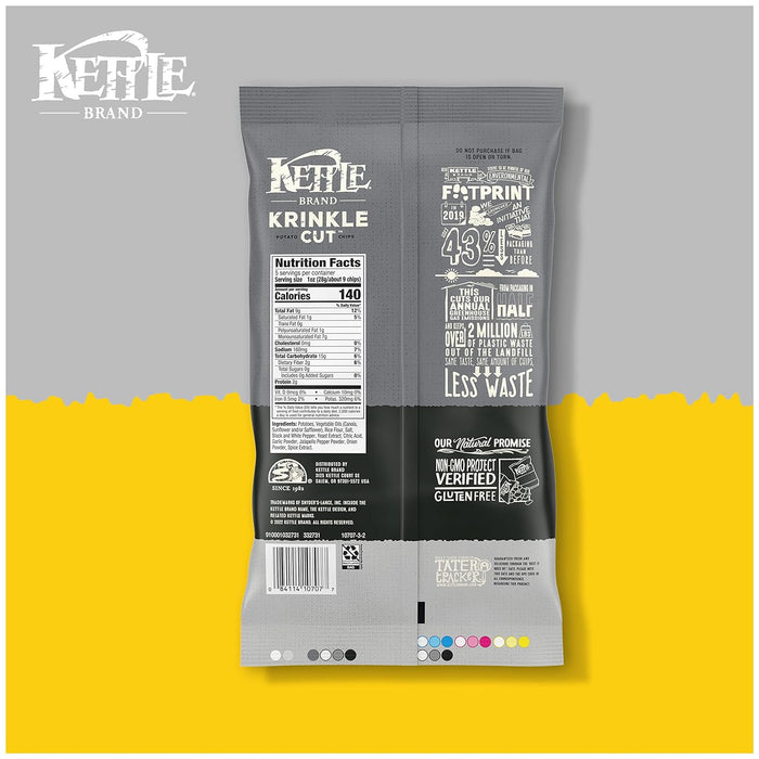 Kettle Brand  Salt & Ground Pepper Krinkle Cut Potato Chips  5 Oz