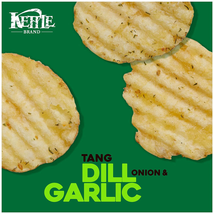 Kettle Brand  Krinkle Cut Potato Chips Dill Pickle  7.5 Oz