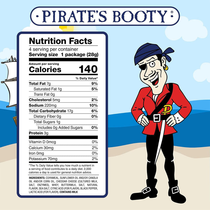 Pirate'S Booty  Baked Rice & Corn Aged White Cheddar Puffs  4 Oz