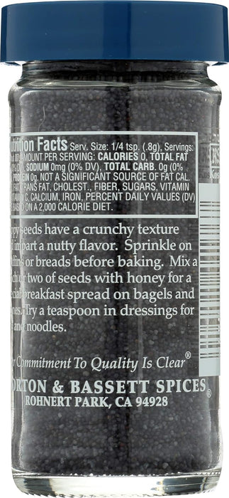 Morton & Bassett  Seasoning Poppy Seeds  2.5 Oz