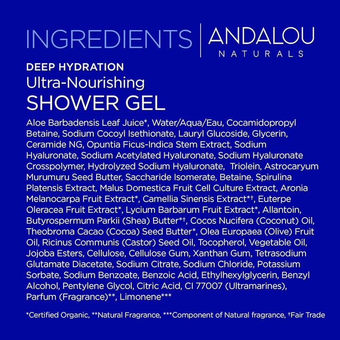 Andalou Naturals Deep Hydration Shower Gel 1 Each 8.5 Oz