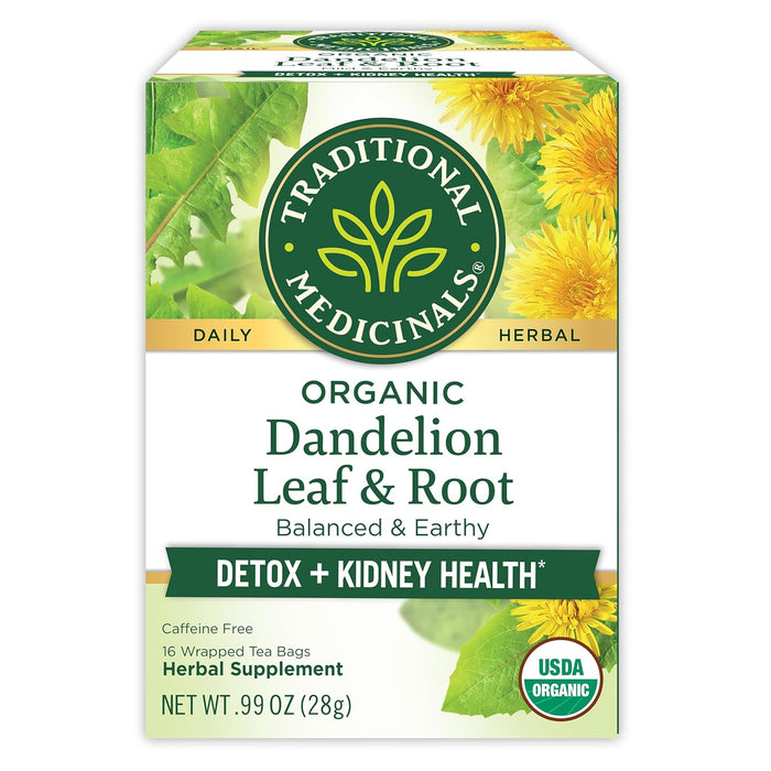 Traditional Medicinals  Tea Organc Hrbl Dndln Leaf Rt  16 Bag