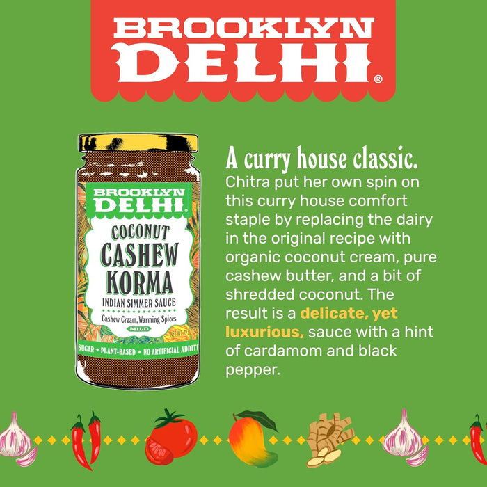 Brooklyn Delhi Coconut Cashew Korma Indian Simmer Sauce 12 oz