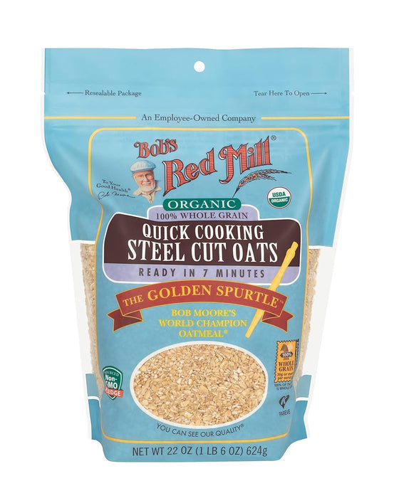 Bob'S Red Mill  Quick Cooking Steel Cut Oats  Organic Whole Grain   22 Oz