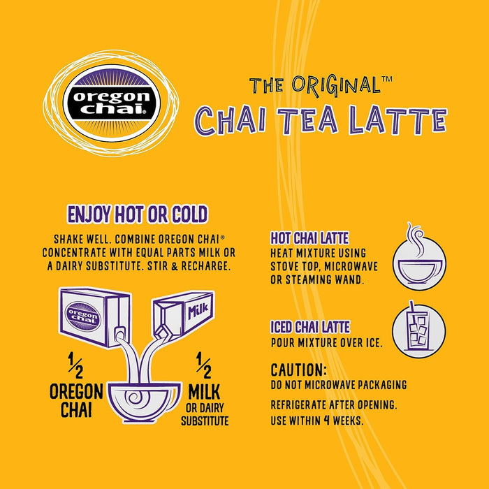 Oregon Chai  The Original Organic Chai Tea Latte Concentrate Box  1 Each  1.5 Gal