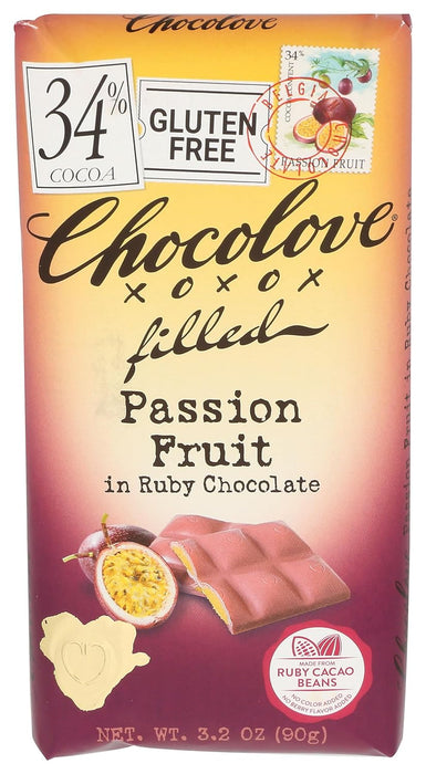 Chocolove  Passion Fruit Filled Ruby Cocoa Bar   3.2 Oz