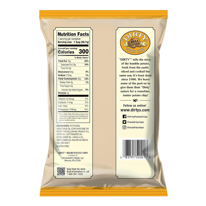 Dirty Potato Chips  Original Recipe Sea Salted Potato Chips  2 Oz