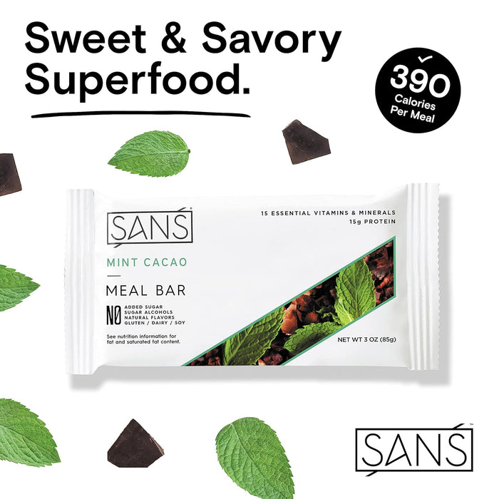 Sans  Meal Bar Mint Cacao   3 Oz