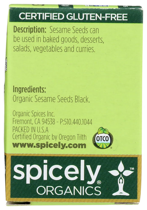 Spicely Organics  Organic Sesame Seed Black  .45 Oz