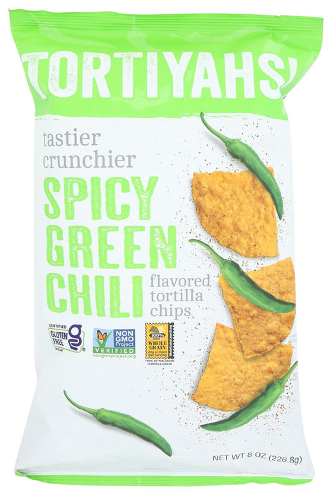 Tortilla Chips; Spicy Green Chili