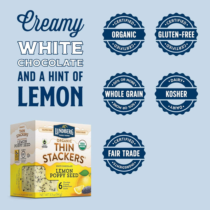Lundberg Family Farms White Chocolate Lemon Poppy Seed  3.3 OZ