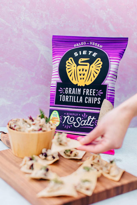 Siete Family Foods  Grain Free Tortilla Chips No Salt  5 Oz