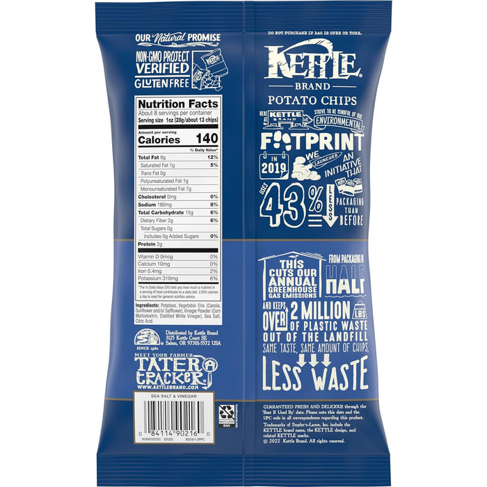 Kettle Brand  Salt & Vinegar Potato Chips  7.5 Oz