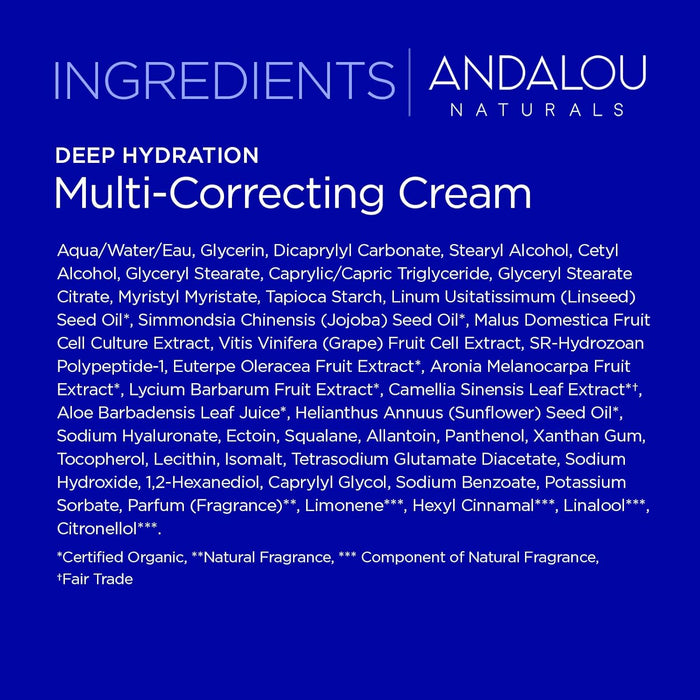 Andalou Naturals Cream Deep Hydration Multi Correcting 1 Each 1.7 Oz