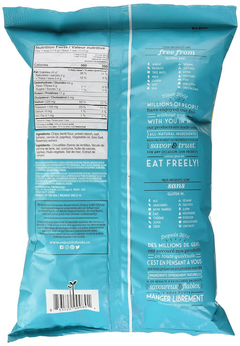 Enjoy Life  Lentil Chips Plentils Light Sea Salt  4 Oz