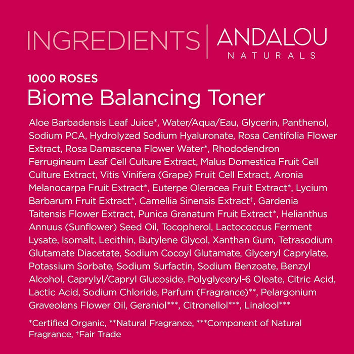 Andalou Naturals Sensitive 1000 Roses Biome Balancing Toner 6 Fl