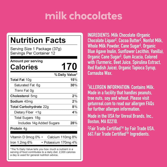 Unreal Milk Chocolate Gems 1.3 Oz