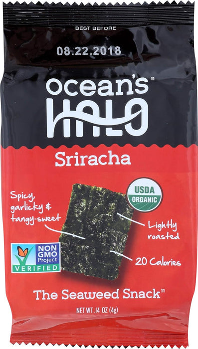 Ocean`S Halo  Organic Seaweed Sriracha Snack  .14 Oz