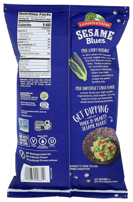 Garden Of Eatin'  Organic Chip Blue Corn Sesame  5.5 Oz