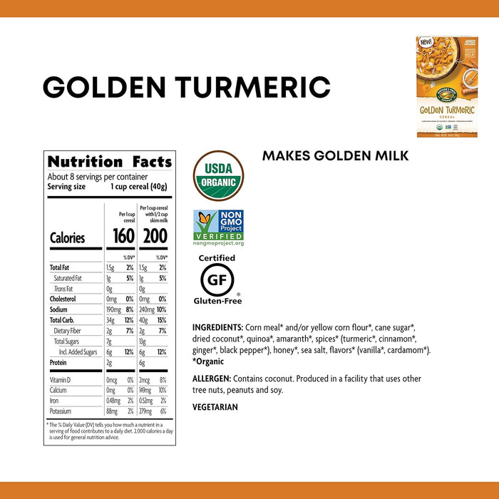 Nature'S Path  Organic Turmeric Cereal Box   10.6 Oz