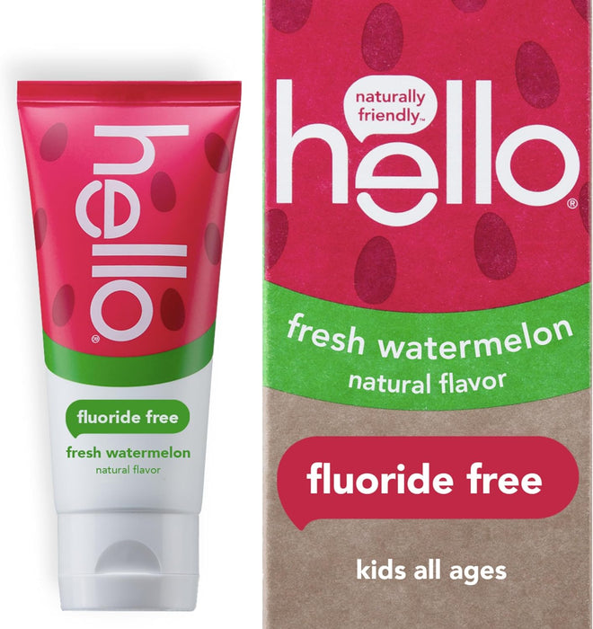 Hello Products  Toothpaste Natural Watermelon Fluoride Free  4.2 Oz