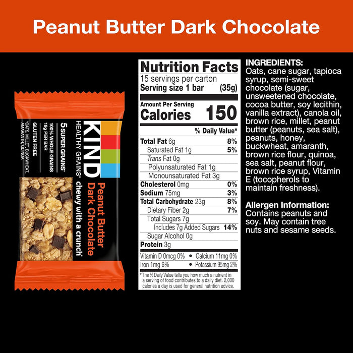 Kind  Bar Dark Chocolate Peanut Butter  Value Pack 15/1.2 OZ