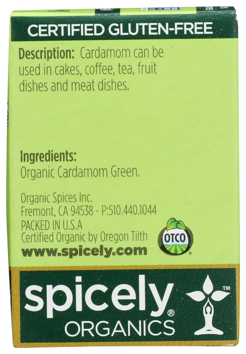 Spicely Organics  Organic Cardamom Pods Green  .2 Oz