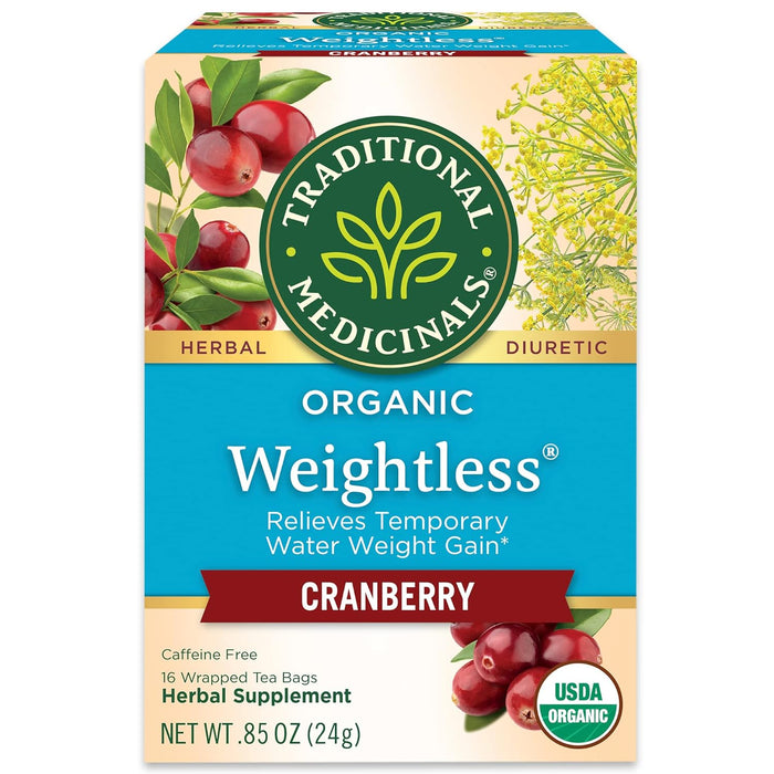 Traditional Medicinals  Organic Weightless Cranberry Herbal Tea  16 Ct