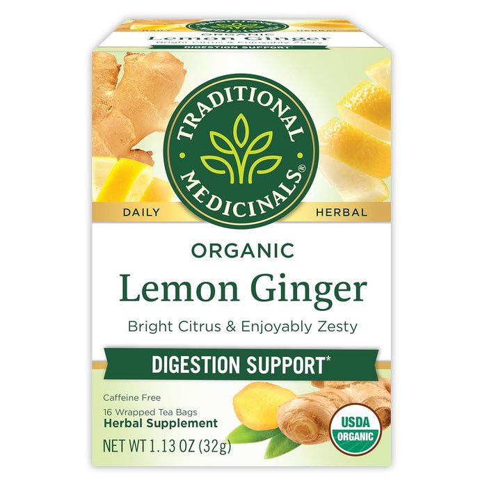 Traditional Medicinals  Herb Tea Lemon Ginger  16 Bag