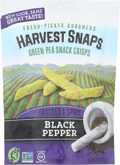 Harvest Snaps  Black Pepper Green Pea Snack Crisps  3.3 Oz