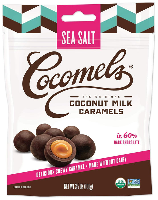 Cocomels  Organic Chocolate Carmel Bites Sea Salt   3.5 Oz